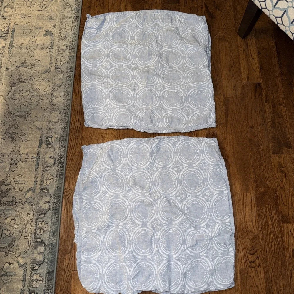 Serena & Lily Shabby Chic Duvet Cover F/Queen Cotton 2 Uro Shams Light Blue